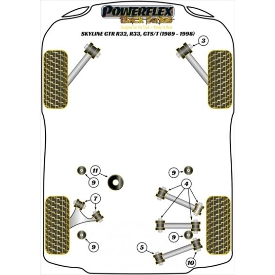 R34 GT-R フロント ロアアーム フロントブッシュ(3) 2WDモデル用