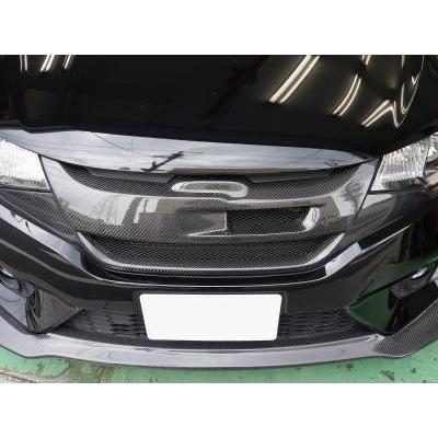 フィット Gk Rs 前期 フロントグリル 塗装済 Uvカットクリア 綾織りカーボン製 エアロ カスタムパーツのtoptuner 通販 Paypayモール
