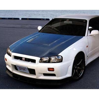 スカイラインGT-R BNR34 エアロボンネット FRP製 塗装済み : エアロ