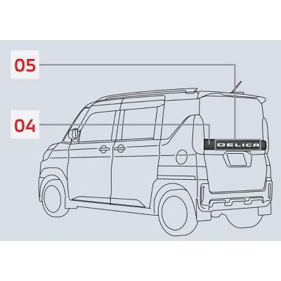 三菱（MITSUBISHI） B3系 デリカミニ テールゲートエンブレム ホワイト