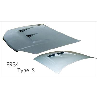 ER34スカイラインのFRPボンネット ER34 TypeS ボンネット FRP 塗装済み : エアロ.カスタムパーツの