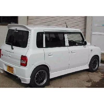 ラパンSSHE21S フロントリップスポイラーとサイドステップ左右ヒビ複数あり黒 ラパンSS HE21 サイドステップ 塗装取付込 : エアロ.カスタムパーツの