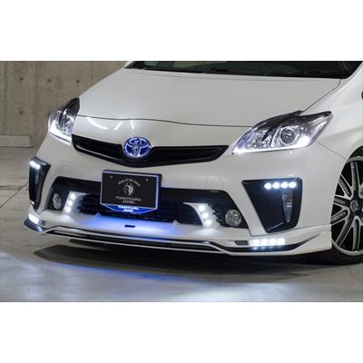 プリウス 30系 後期 RR フロントスポイラー FRP製 Typel LEDスポット有