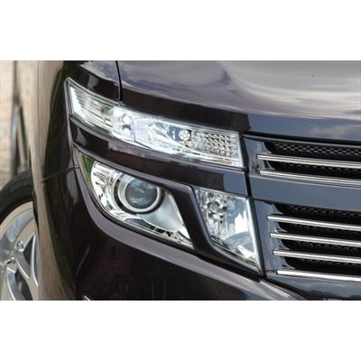 ※売約済※AMS製ELGRAND(E52)前期用フロントグリルカバー(センタールーバー一体型)＋アイラインガーニッシュｘ左右セット‼ 売約済※AMS製ELGRAND(E52)前期用フロントグリルカバー(センター