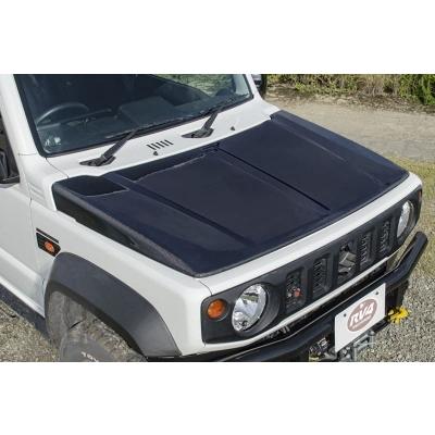 JB74W ジムニーシエラ カーボン スラッシュボンネット クリア塗装取付