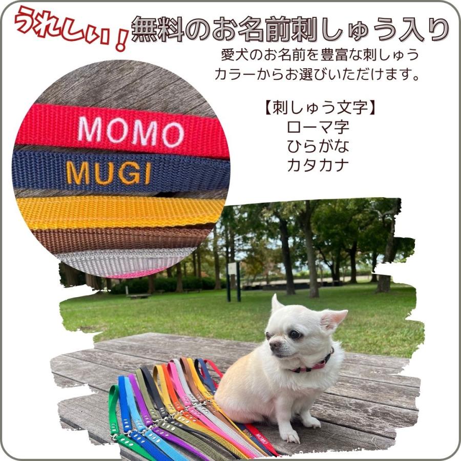 すっぽ抜け防止 ダブルリード 刺しゅう 名入れ 小型犬用 中型犬用 外れ防止  絡まない 外れない 二重リード 二重フック リード 日本製 TOPWAN ハーネス | TOPWAN | 04