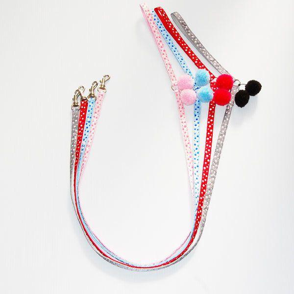 水玉　ボンボン リード（ポンポンリード）　布×ナイロン 犬猫兼用　国産　ペットグッズ 小型犬 　メール便 【ペット用品　通販　トップワン】 | TOPWAN