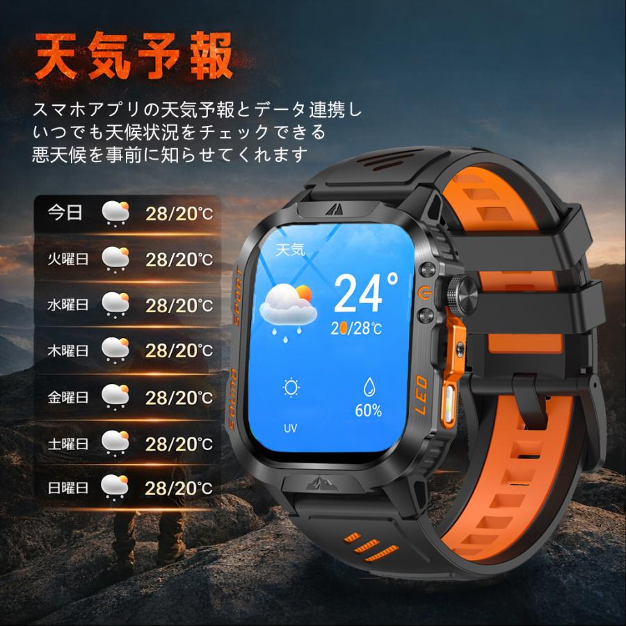 スマートウォッチ  1.69インチ 腕時計 バッテリー 長持ち 多機能 防水 2026最新・1200mAh大容量バッテリー 】スマートウォッチ 通話機能 2.01