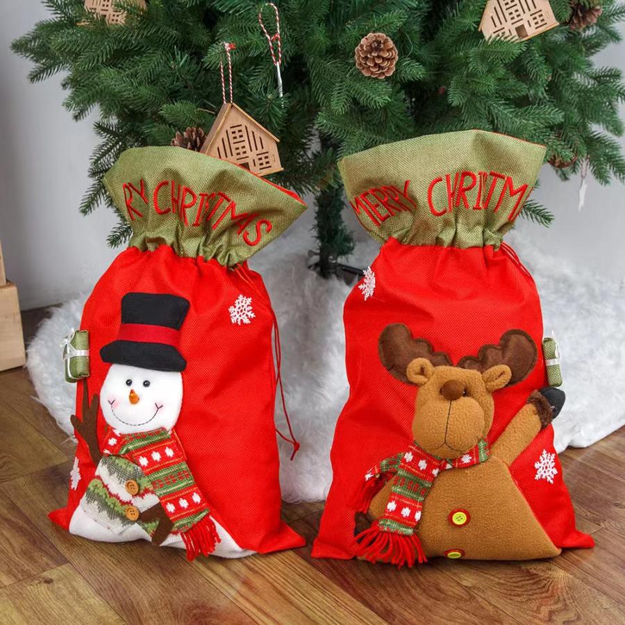 クリスマス ラッピング袋 巾着袋 ラッピング用品 クリスマスプレゼント袋 大きめ ギフトバッグ キャンディー袋 ギフト袋 贈り物 収納 プレゼント用  かわいい｜topwood｜02