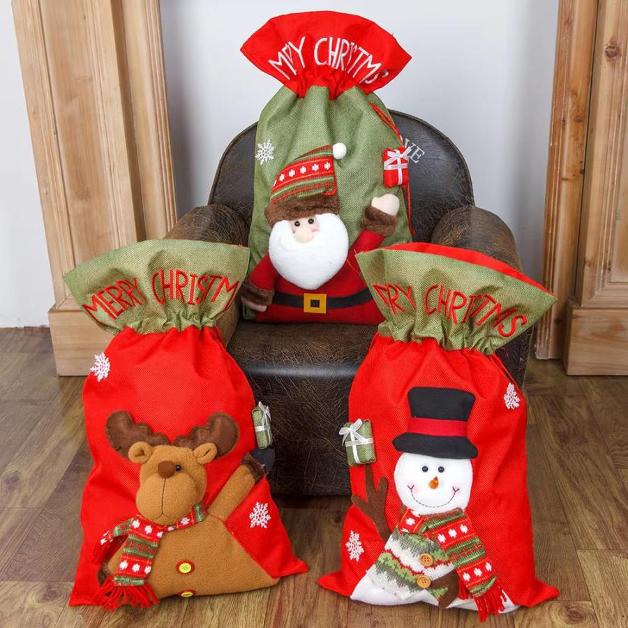 クリスマス ラッピング袋 巾着袋 ラッピング用品 クリスマスプレゼント袋 大きめ ギフトバッグ キャンディー袋 ギフト袋 贈り物 収納 プレゼント用  かわいい｜topwood｜10