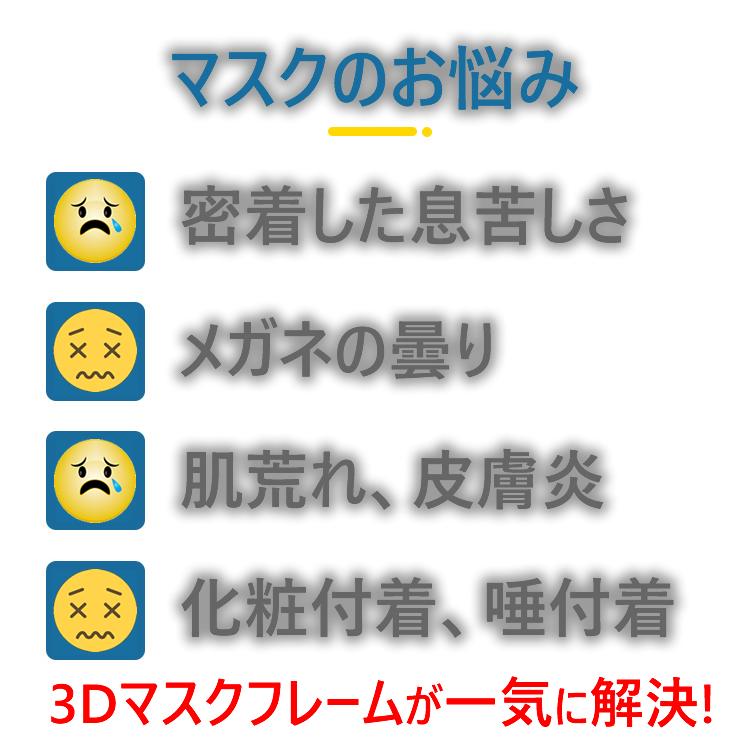 【10枚入り】マスク インナー フレーム　暑苦しさ改善 3D立体 ズレ防止 マスク 夏用 インナーサポート 呼吸空間増やす 超快適 柔らかい｜topwood｜03