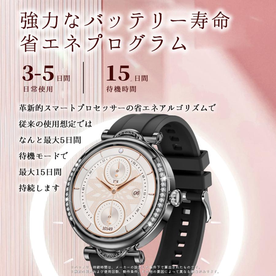 スマートウォッチ 通話機能 心拍数 女性 IP68防水 レディース 生理管理