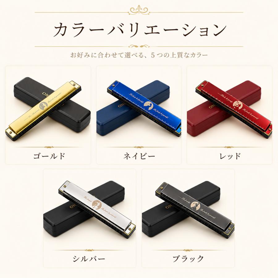 ハーモニカ C調 24穴 複音 初心者 子供向け 入門 練習用 クリーニング