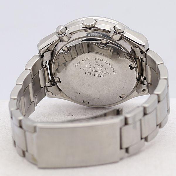 稼働 良品 セイコー AT/自動巻 6138-0030 スピードタイマー クロノ 青文字盤 デイデイト メンズ腕時計 【アラ】 888ABC0156800IKE