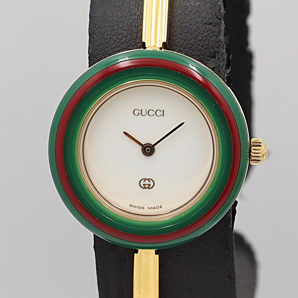 デッドストック級 箱付 稼働 美品 グッチ チェンジベゼル 1100-L QZ