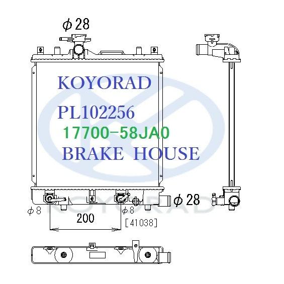 スズキ ワゴンＲ DBA-MH22S MH23S ラジエーター KOYORAD デンソー対応品　17700-58JA0 PL102256　要現物確認｜tora-rd