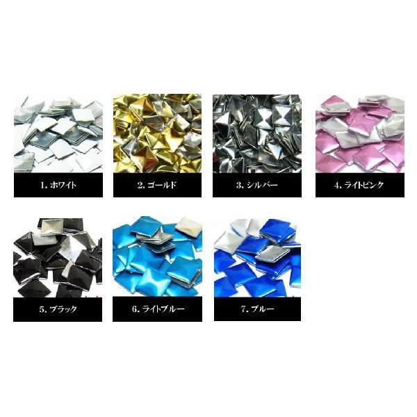 アルミ製スタッズ フラットピラミッド型 100粒 スタッズ パーツ ネイル