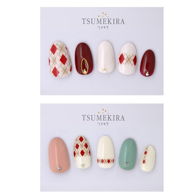 ツメキラ T77 アーガイル Red ネイルシール Nn Arg 101 807 ココロネイル Kokoronail 通販 Yahoo ショッピング