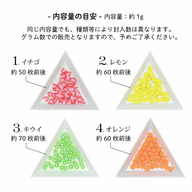 ネイル レジン デコ 封入 カット フルーツ 約1g入り : ココロネイル