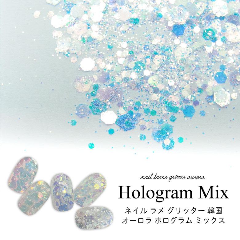ネイル ラメ グリッター 韓国 オーロラ ホログラム ミックス 約1g