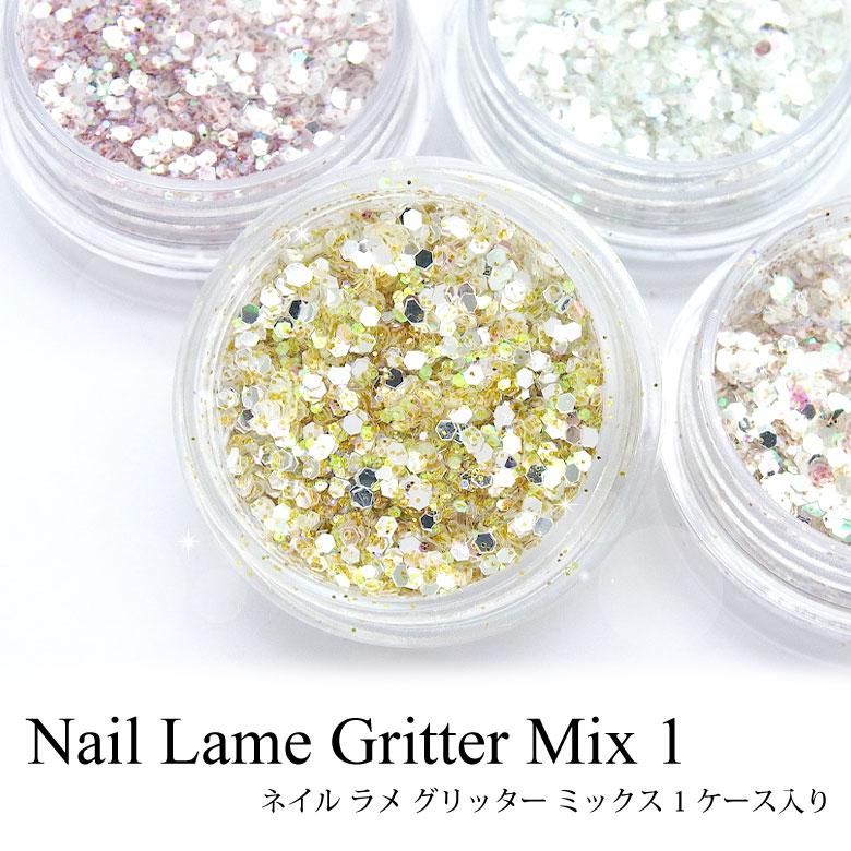 ネイル ラメ グリッター ミックス ケース入り 1 : ココロネイル