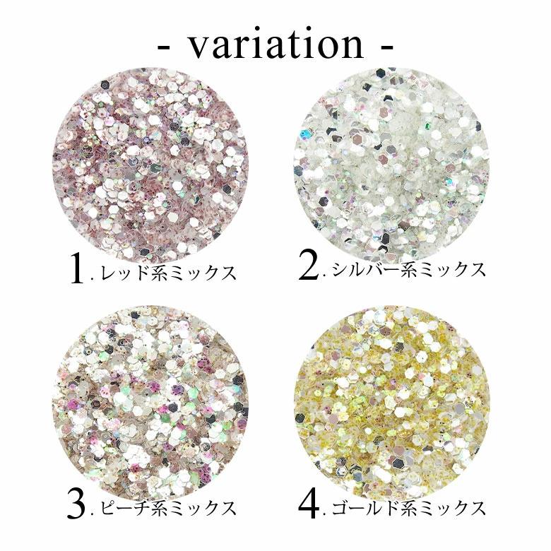ネイル ラメ グリッター ミックス ケース入り 1 : ココロネイル