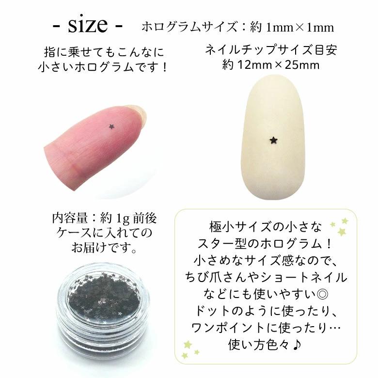 ネイル ホログラム リトル スター 1mm ケース入り : ココロネイル