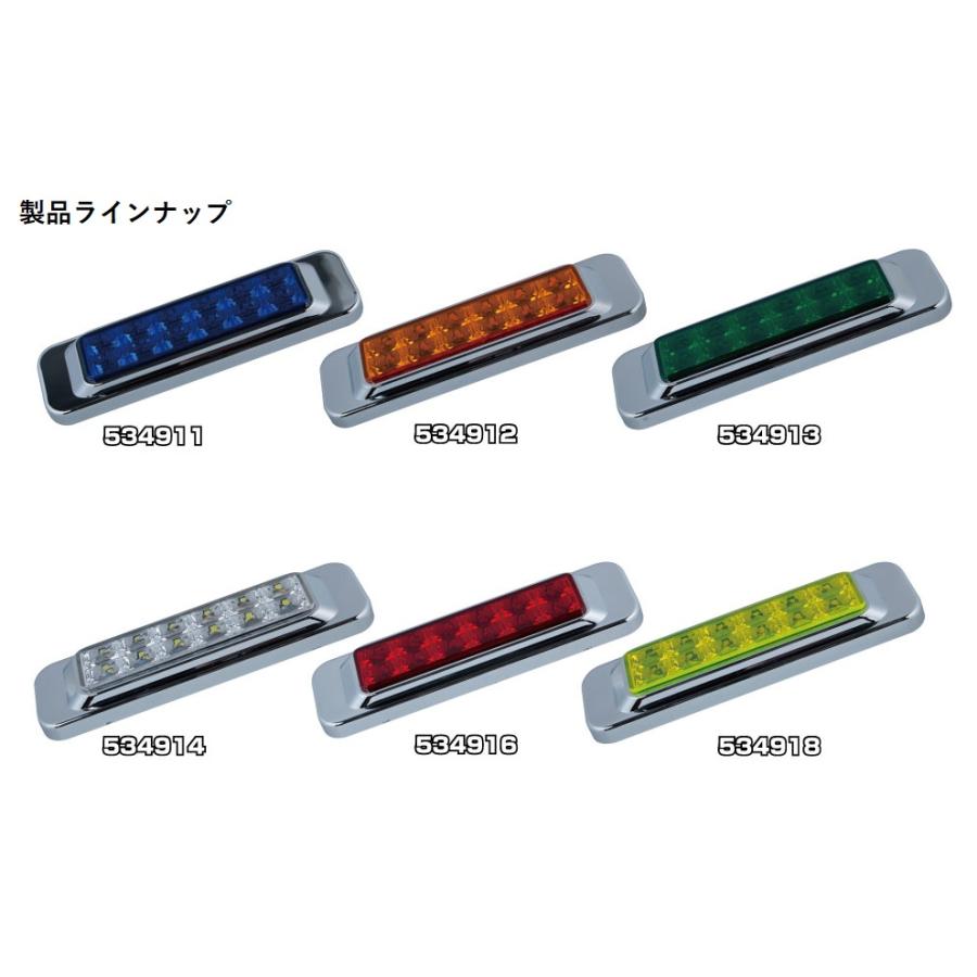 トラック マーカー 激光　11発　ジェットイノウエ ジェットイノウエ JET 534918 LEDサイドマーカーランプ 角型 イエロー