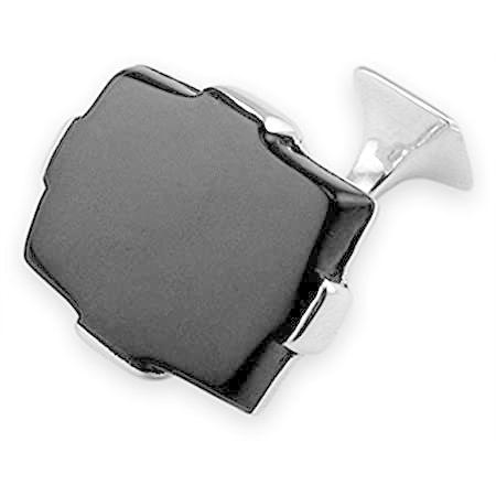 スターリングシルバーとオニキスの四角い大両面カフスボタン メンズファッション ネクタイ B00esbg16e その他ネクタイ