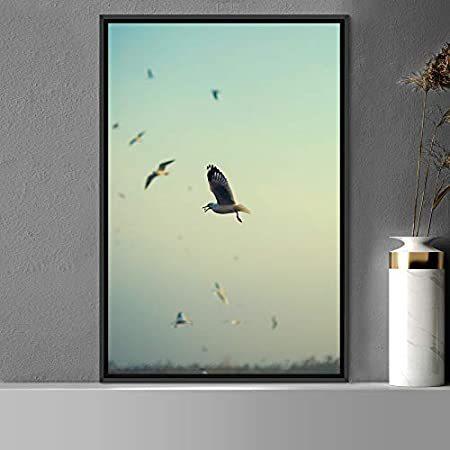 WEB限定カラー Framed signwin Canvas Group Expressive Birds Beach Birds of Flock Art Wall 日本画