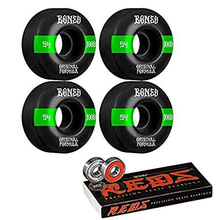 B0nes Wheels Skateb0ard Wheels 54mm 100's V4 Wide Black 100A WB0nes Reds, W