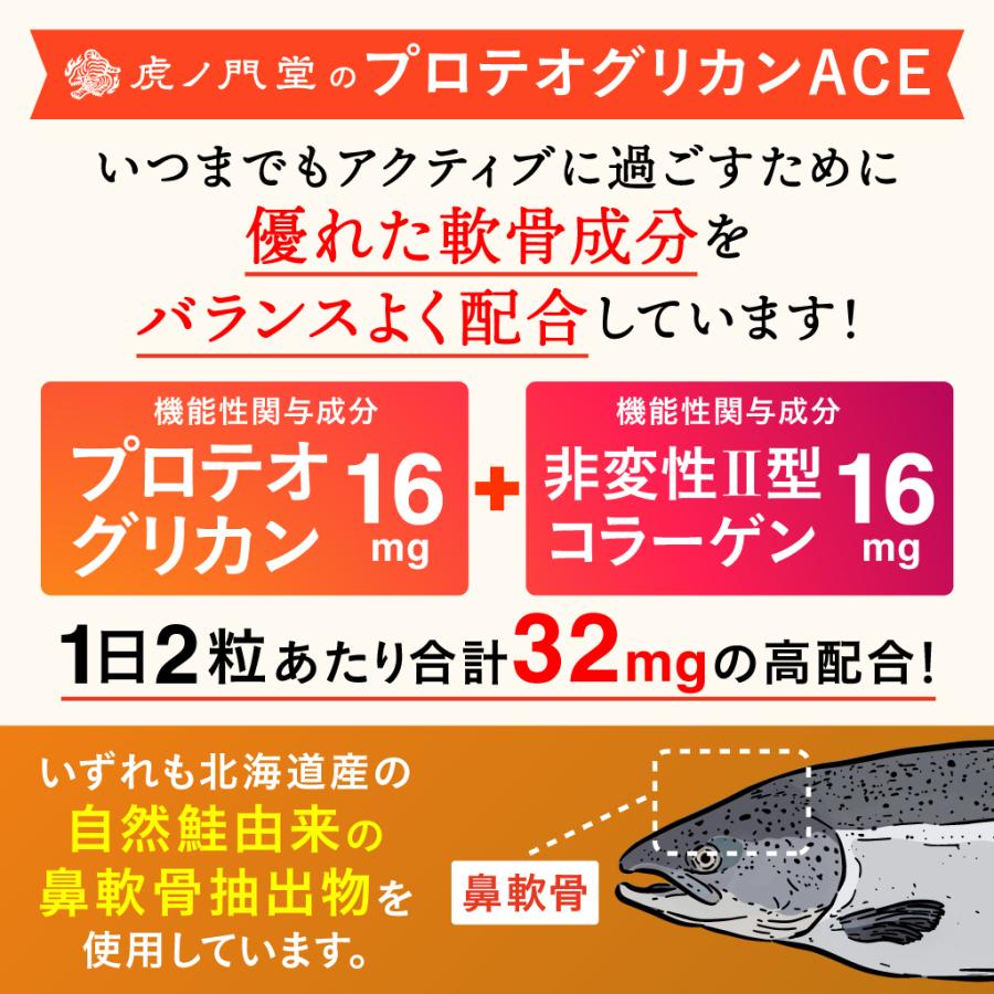 プロテオグリカンACE 60粒(約30日分) 膝関節の動きの違和感を改善する