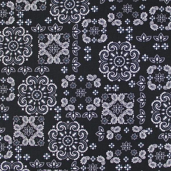 生地 布 バンダナ柄 ペイズリー 綿100％ スケア シーチング 約110cm幅 手芸 ハンドメイド 手作り ゆうパケット2.5ｍ対応 10cm単位価格 |  | 09