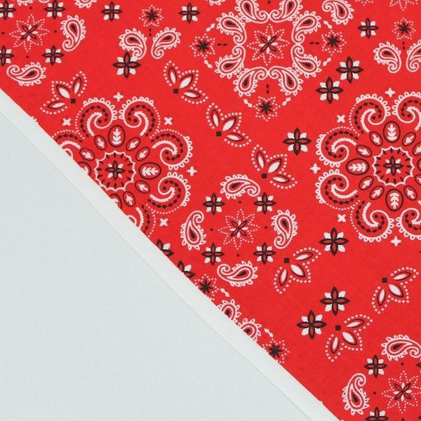 生地 布 バンダナ柄 ペイズリー 綿100％ スケア シーチング 約110cm幅 手芸 ハンドメイド 手作り ゆうパケット2.5ｍ対応 10cm単位価格 |  | 12