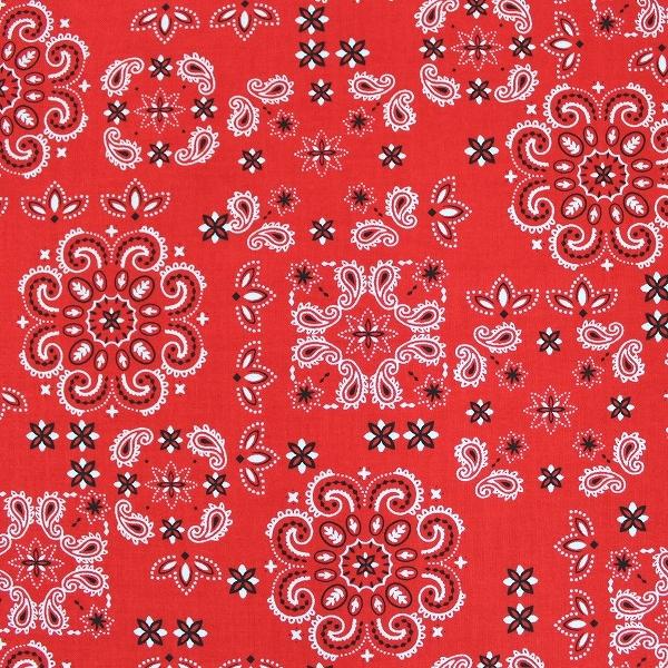 生地 布 バンダナ柄 ペイズリー 綿100％ スケア シーチング 約110cm幅 手芸 ハンドメイド 手作り ゆうパケット2.5ｍ対応 10cm単位価格 |  | 01