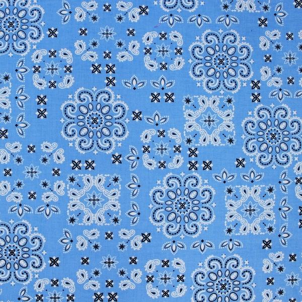 生地 布 バンダナ柄 ペイズリー 綿100％ スケア シーチング 約110cm幅 手芸 ハンドメイド 手作り ゆうパケット2.5ｍ対応 10cm単位価格 |  | 04