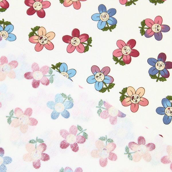 生地 布 ポップなお花達 花柄 オックス 綿100％ 約110cm幅 ゆう