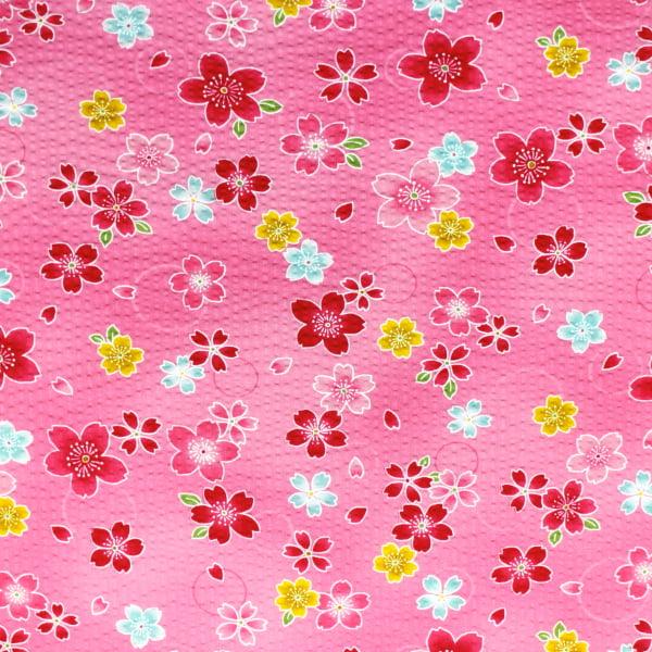 生地 布 桜 花柄 リップル パステルカラー 和柄 浴衣 甚平 サッカー 綿