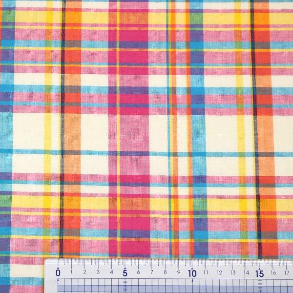 生地 布 インド綿 Madras Check マドラス チェック 平織 綿100％ 約110cm幅 3840 ゆうパケット2.5ｍ対応 10cm単位価格 |  | 07