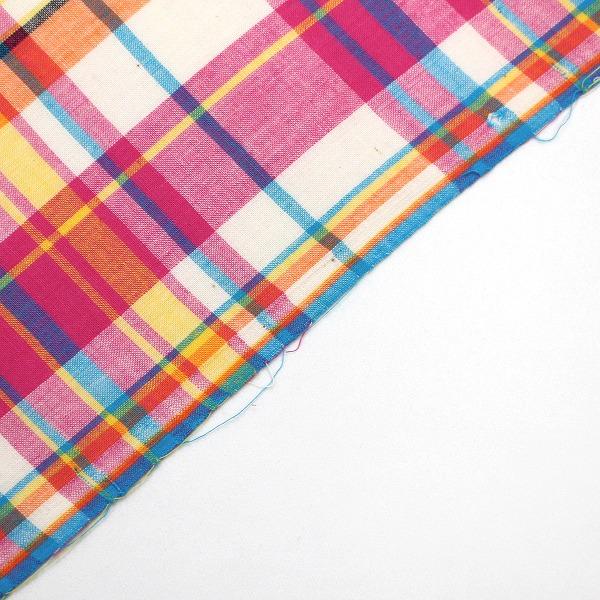生地 布 インド綿 Madras Check マドラス チェック 平織 綿100％ 約110cm幅 3840 ゆうパケット2.5ｍ対応 10cm単位価格 |  | 10