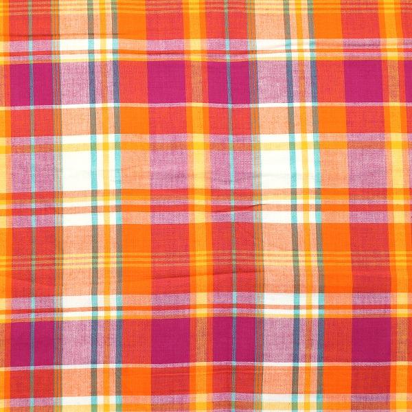 生地 布 インド綿 Madras Check マドラス チェック 平織 綿100％ 約110cm幅 3840 ゆうパケット2.5ｍ対応 10cm単位価格 |  | 02