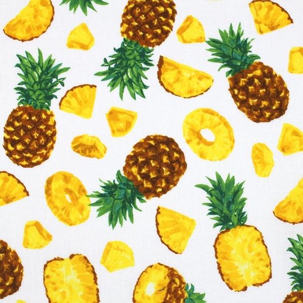 10cm単位価格 生地 布 パイナップル 果物野菜 綿100 シーチング 約110cm幅 ゆうパケット2 5ｍ対応 7055 3 とらや Fabric Yahoo 店 通販 Yahoo ショッピング