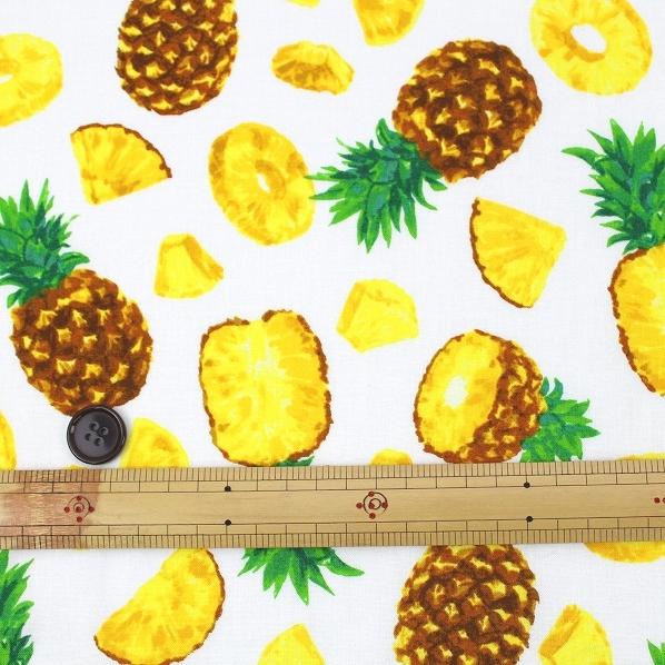 10cm単位価格 生地 布 パイナップル 果物野菜 綿100 シーチング 約110cm幅 ゆうパケット2 5ｍ対応 7055 3 とらや Fabric Yahoo 店 通販 Yahoo ショッピング