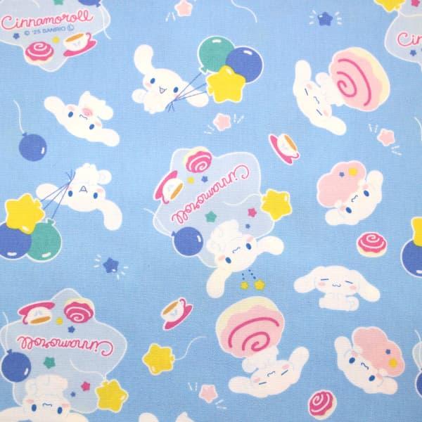 生地 布 シナモロール CNキュート BO ブルー系 シナモン サンリオ オックス 綿100％ 約110cm幅 ゆうパケット2ｍ対応 10cm単位価格 |  | 06