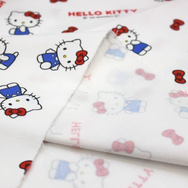 生地 布 ハローキティ KTベーシックリボン WO ホワイト HELLO KITTY