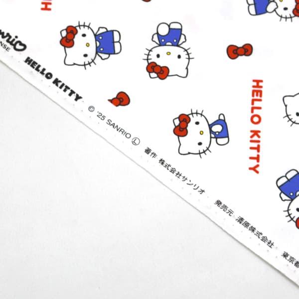 生地 布 ハローキティ KTベーシックリボン WO ホワイト HELLO KITTY