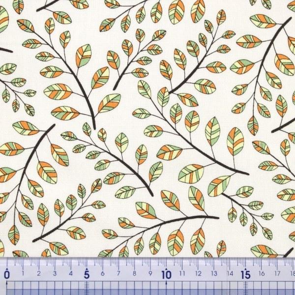 【10cm単位価格】 カラフル リーフ 葉っぱ柄 コットンオックス 生地 布 FUWARI 綿100% 約110cm幅 手芸 ハンドメイド 手作り ゆうパケット2m対応|toraya-fabric|02