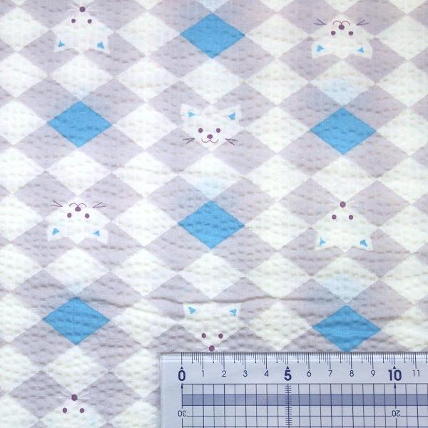 生地 布 タヌキとネコ こどものえくぼ たぬきとねこ 和柄 浴衣 甚平 リップル 綿100％ 約106cm幅 ECB-52 ゆうパケット1.5ｍ対応 10cm単位価格 |  | 04