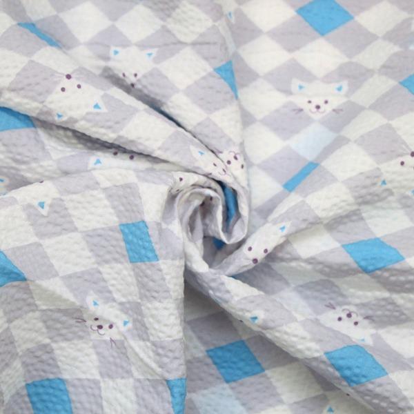 生地 布 タヌキとネコ こどものえくぼ たぬきとねこ 和柄 浴衣 甚平 リップル 綿100％ 約106cm幅 ECB-52 ゆうパケット1.5ｍ対応 10cm単位価格 |  | 08