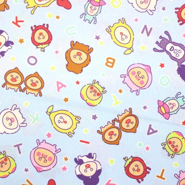 生地 布 こびとづかん カラフル オックス 綿100% 約110cm幅 G-2582